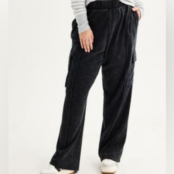 Cargo Flare Leg Pull-on Fleece Oversized Sweatpants - Picture 9 of 9